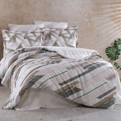 Coffee Ranforce Double Duvet Set