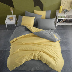 Yellow Poplin Double Duvet Set