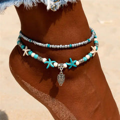 Sea Shell Beads Multi-Layer Anklets