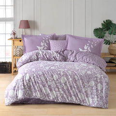 Lilac Poplin Double Duvet Set