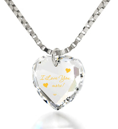 I Love You More Heart Necklace