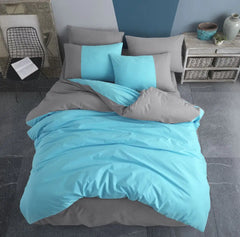 Turquoise Poplin Double Duvet Set