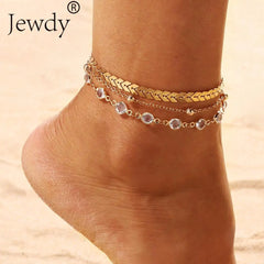 Crystal Star Anklets Set