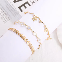 Crystal Star Anklets Set