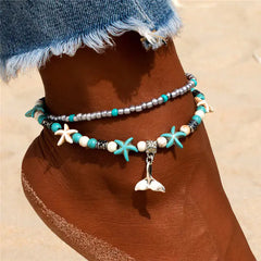 Sea Shell Beads Multi-Layer Anklets