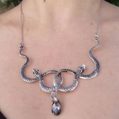 Snake Necklace With Crystal