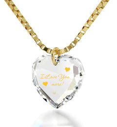 I Love You More Heart Necklace