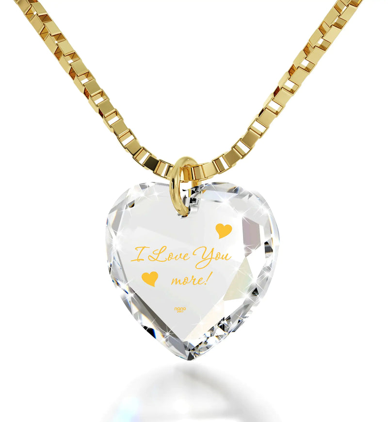 I Love You More Heart Necklace