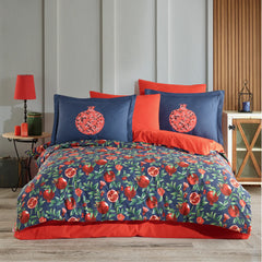 Red Poplin Double Duvet Set