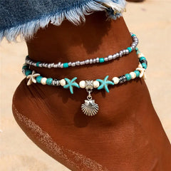 Sea Shell Beads Multi-Layer Anklets