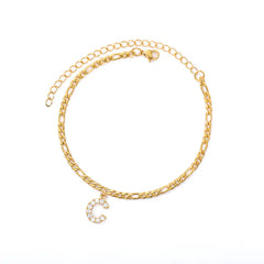 Tiny A-Z Initial Letter Anklets