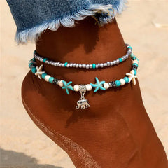 Sea Shell Beads Multi-Layer Anklets