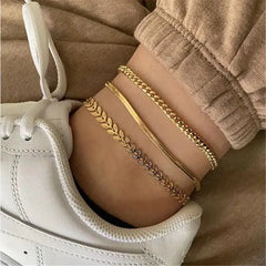 Gold Cuban Chain Anklets