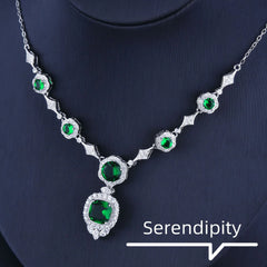 White Gold Emerald Necklace