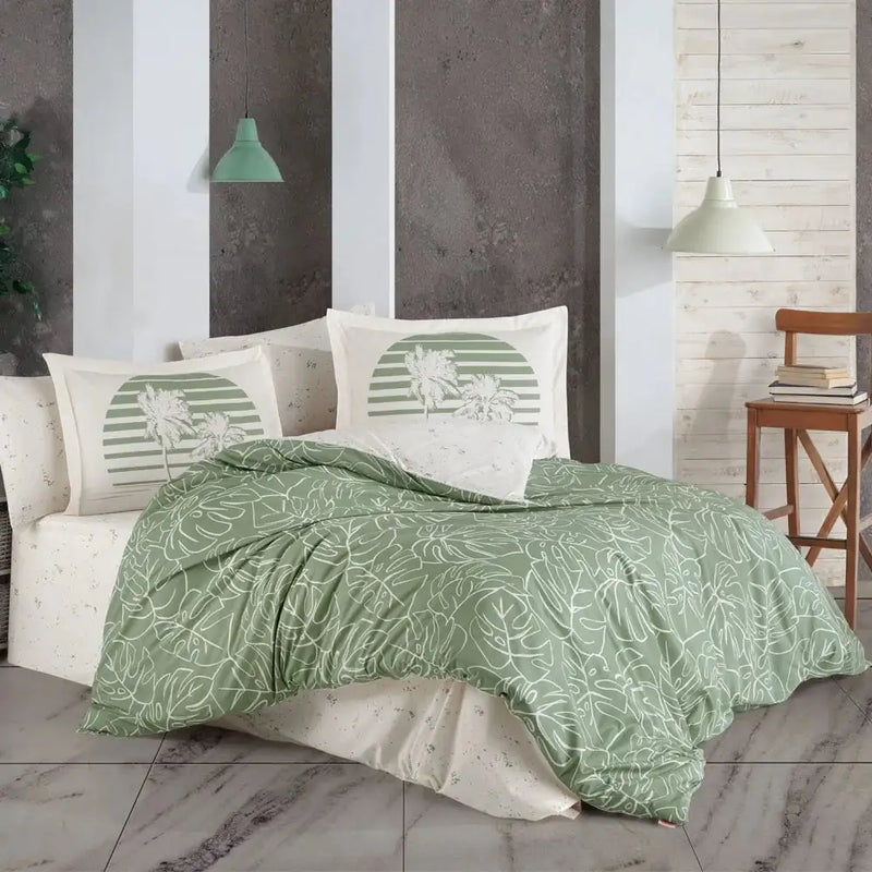 Green Ranforce Double Duvet Set