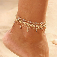 Crystal Star Anklets Set