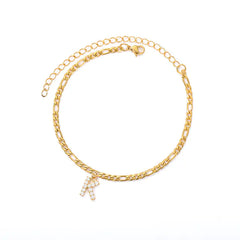 Tiny A-Z Initial Letter Anklets