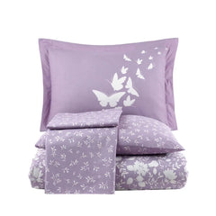 Lilac Poplin Double Duvet Set