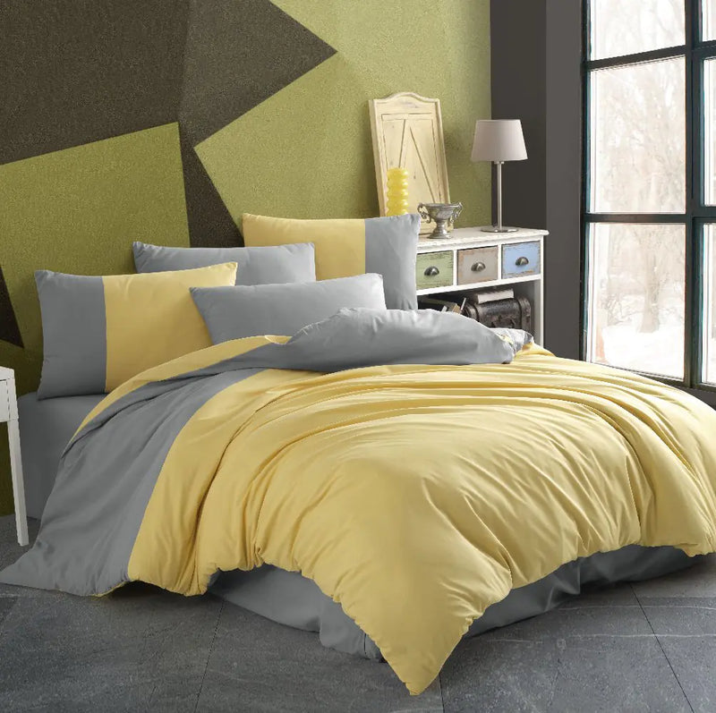 Yellow Poplin Double Duvet Set