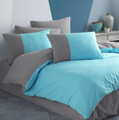 Turquoise Poplin Double Duvet Set