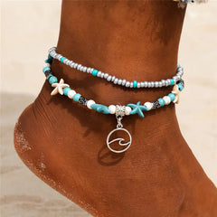 Sea Shell Beads Multi-Layer Anklets