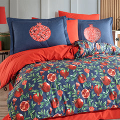 Red Poplin Double Duvet Set