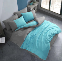 Turquoise Poplin Double Duvet Set