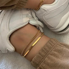 Gold Cuban Chain Anklets